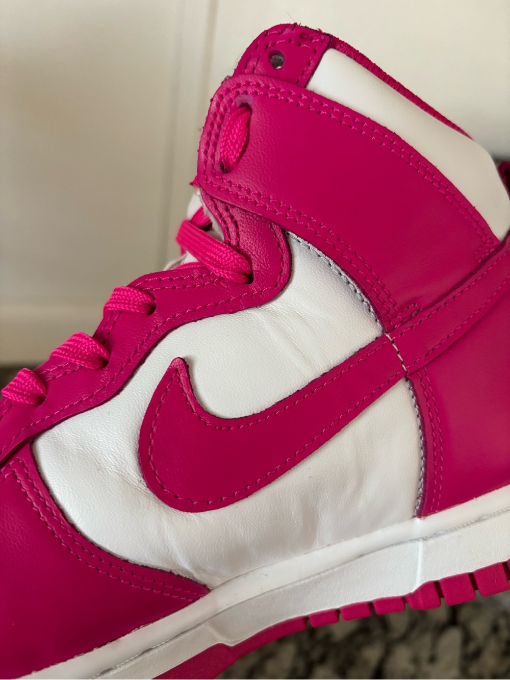 Nike Women’s High-Top Sneakers - White & Hot Pink - Picture 10 of 14